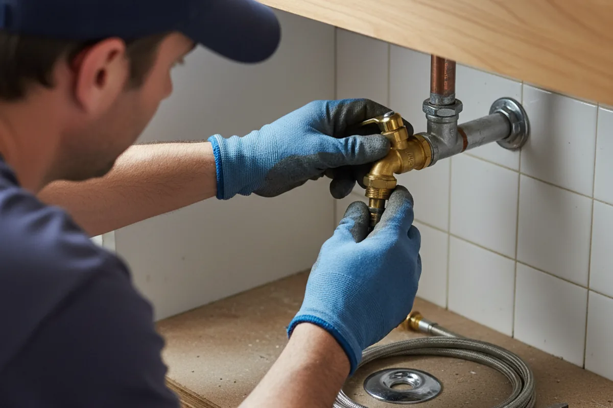 Shutoff valve and fitting work during Emergency Plumbing in Harvey